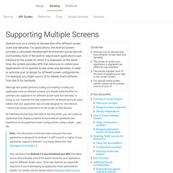 Supporting Multiple Screens