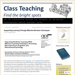 Supporting Learning Through Effective Revision Techniques