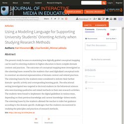 Using a Modeling Language for Supporting University Students' Orienting Activity when Studying Research Methods