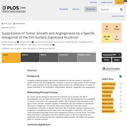 Suppression of Tumor Growth and Angiogenesis by a Specific Antagonist of the Cell-Surface Expressed Nucleolin