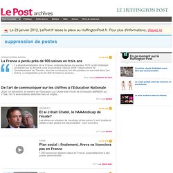 Suppression de postes - LePost.fr
