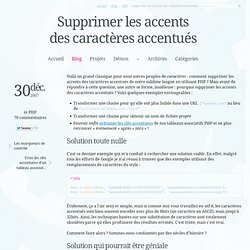 Supprimer les accents des caractères accentués − Weirdog