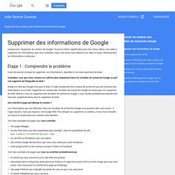 Supprimer des informations de Google - Aide Search Console