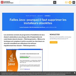 Failles Java : pourquoi il faut supprimer les installeurs obsolétes