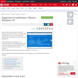 Supprimer la notification "Obtenir Windows 10"