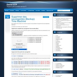 Supprimer des sauvegardes (Backup) Time Machine – Toujours prêt à rendre service !!!