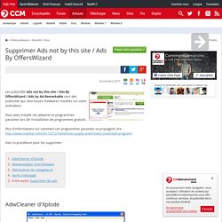 Supprimer Ads not by this site / Ads By OffersWizard