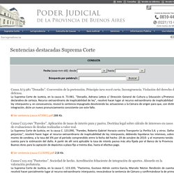 Suprema Corte de Justicia de la Provincia de Buenos Aires – Jurisprudencia