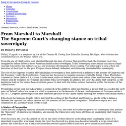 The Supreme Court's changing stance on tribal sovereignty