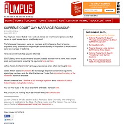 Supreme Court Gay Marriage Roundup