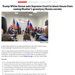 Trump White House asks Supreme Court to block House from seeing Mueller’s grand jury Russia secrets