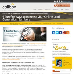 6 Surefire Ways to Increase your Online Lead Generation Numbers
