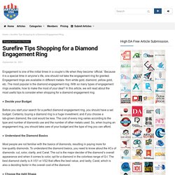 Surefire Tips Shopping for a Diamond Engagement Ring