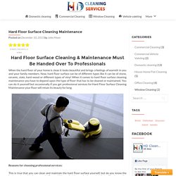 Hard Floor Surface Cleaning Maintenance – HD Clean