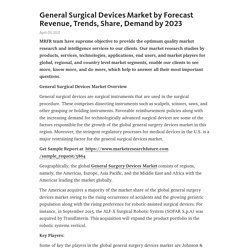 General Surgical Devices Market by Forecast Revenue, Trends, Share, Demand by 2023 – Telegraph