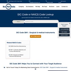 SIC Code 3841 : Surgical & Medical Instruments