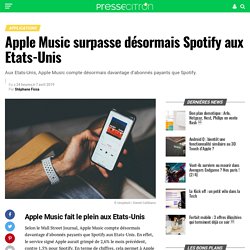 Apple Music surpasse désormais Spotify aux Etats-Unis