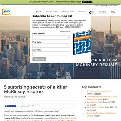 5 surprising secrets of a killer McKinsey resume