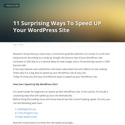 11 Surprising Ways To Speed UP Your WordPress Site