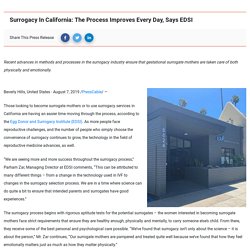 Surrogacy In California: The Process Improves Every Day, Says EDSI «