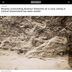Mystery surrounding dinosaur footprints on a cave ceiling in Central Queensland has been solved