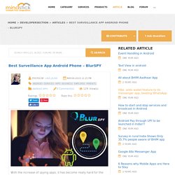 Best Surveillance App Android Phone – BlurSPY
