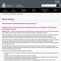 News release: Clearview AI’s unlawful practices represented mass surveillance of Canadians, commissioners say