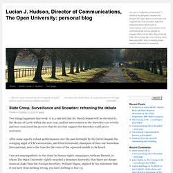 Lucian J. Hudson, Director of Communications, The Open University – personal blog