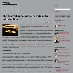 The Surveillance Industry Index: An Introduction
