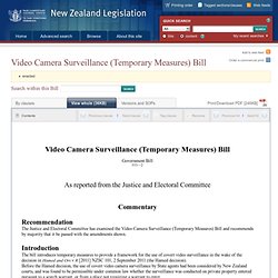 Video Camera Surveillance (Temporary Measures) Bill 333-2 (2011), Government Bill