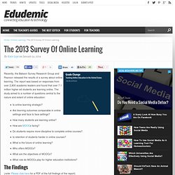 The 2013 Survey Of Online Learning