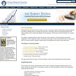 Survey Design - How to Begin your Survey Design Project - Creative Research Systems