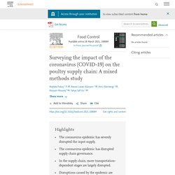 Food Control Available online 18 March 2021 Surveying the impact of the coronavirus (COVID-19) on the poultry supply chain: A mixed methods study