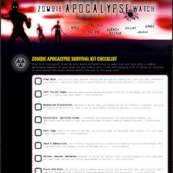 Zombie Survival Kit Checklist - Zombie Apocalypse Watch