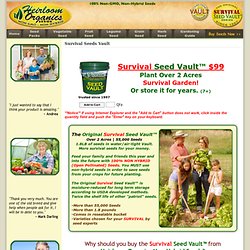 Survival Seeds Vault $99 2 Acre+ 1.5LB+ Seeds Non-Hybrid/GMO