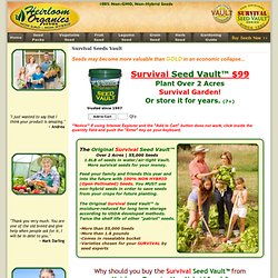 Survival Seeds Vault $99 2 Acre+ 1.5LB+ Seeds Non-Hybrid/GMO
