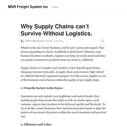 Why Supply Chains can’t Survive Without Logistics.