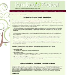 For Male Survivors of Rape & Sexual Abuse | Pandora's Project