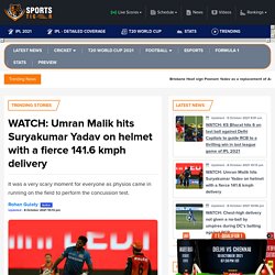 WATCH: Umran Malik hits Suryakumar Yadav on helmet with a fierce 141.6 kmph delivery