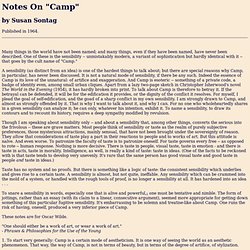 Susan Sontag: Notes On "Camp"