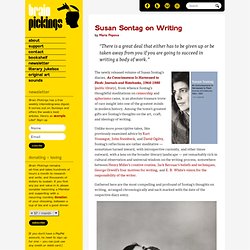 Susan Sontag on Writing