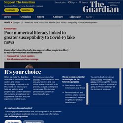 Poor numerical literacy linked to greater susceptibility to Covid-19 fake news