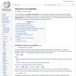 Magnetic susceptibility
