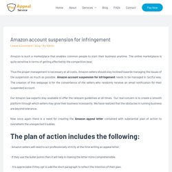 Amazon account suspension for infringement