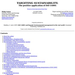 TARGETING SUSTAINABILITY: THE POSITIVE APPLICATION OF ISO 14001