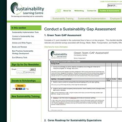 Conduct a Sustainability Gap Assessment