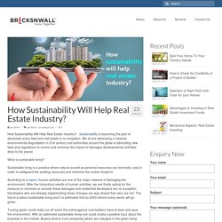 How Sustainability Will Help Real Estate Industry?