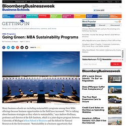 Going Green: MBA Sustainability Programs