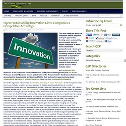 Open Sustainability Innovation Gives Companies a Competitive Advantage