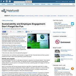 Sustainability and Employee Engagement: Don't Forget the Fun